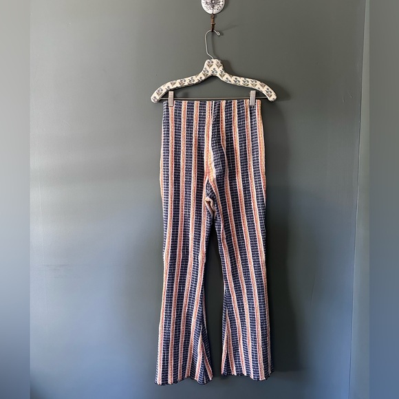 Free People Fine Line Stripped knit flares Pants sz xs - Picture 9 of 13